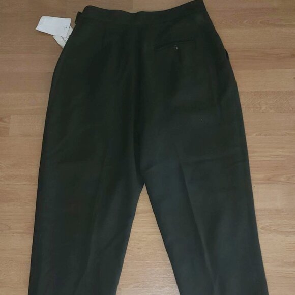 green wool high rise pleated  pants edium -MADE IN CANADA - Picture 4 of 9